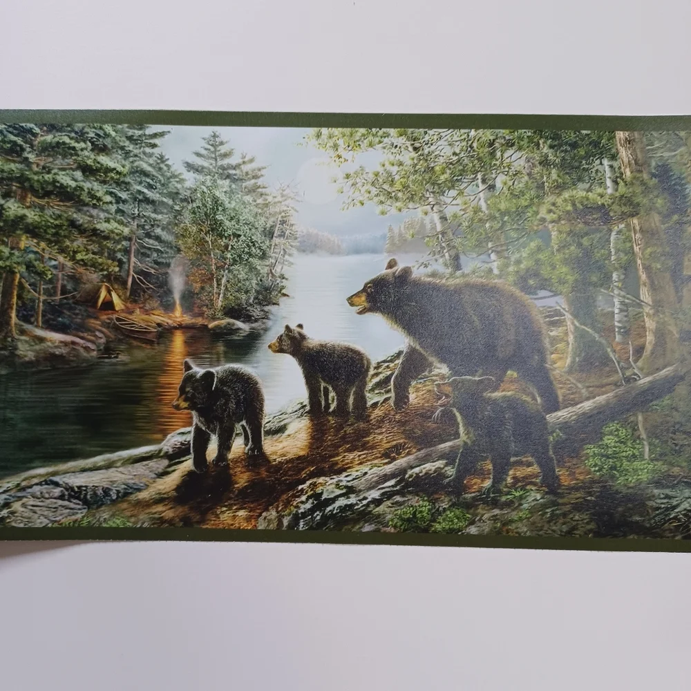 Wallpaper Border Bear Necessity Black Bear lodge rustic hunting